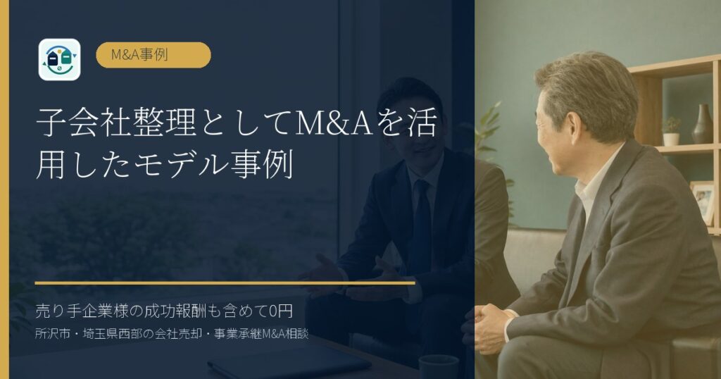 子会社整理としてM&Aを活用したモデル事例のアイキャッチ画像
